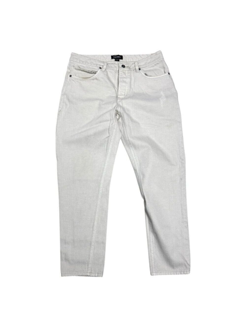 ZANEROBE Designer Streetwear Casual Cream White Denim Jeans Mens 34x28